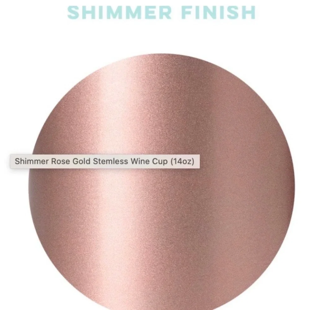 Swig Life 12oz Rose Gold Shimmer Stemless Wine Cup‎ Stainless Steel Tumbler NEW